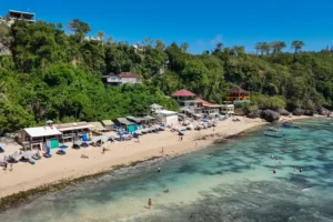 thomas beach bali from drone view